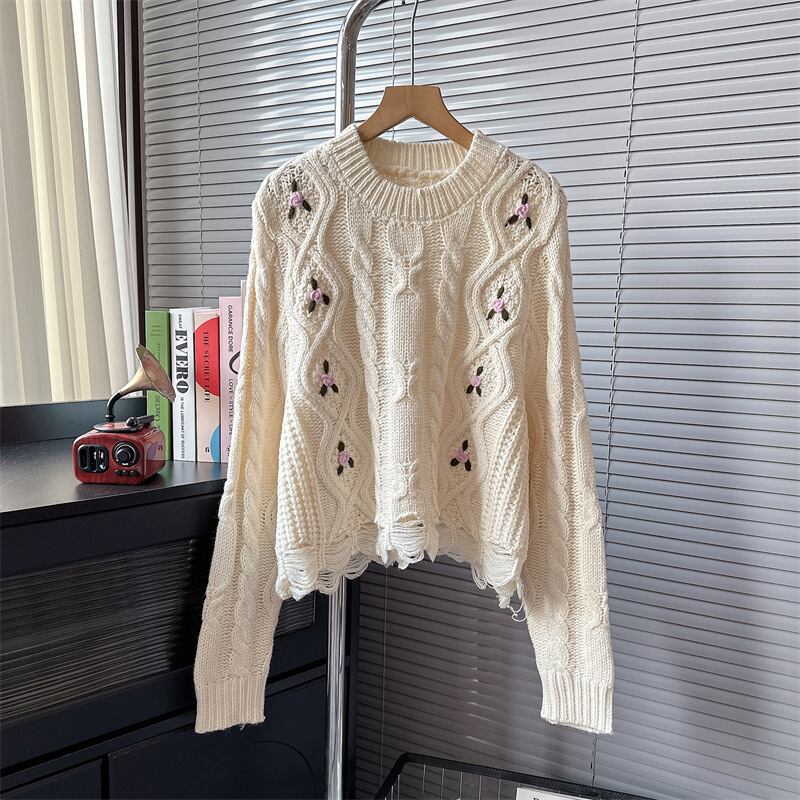 【tops】クルーネックニットセーター　M19064