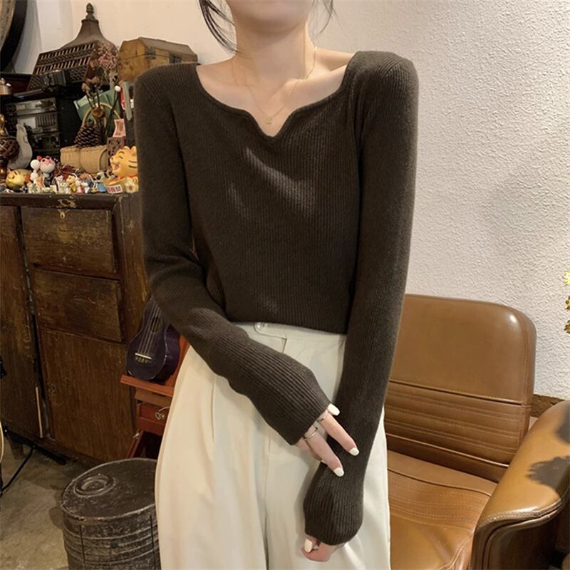 【tops】Vネックニットトップス　M18569