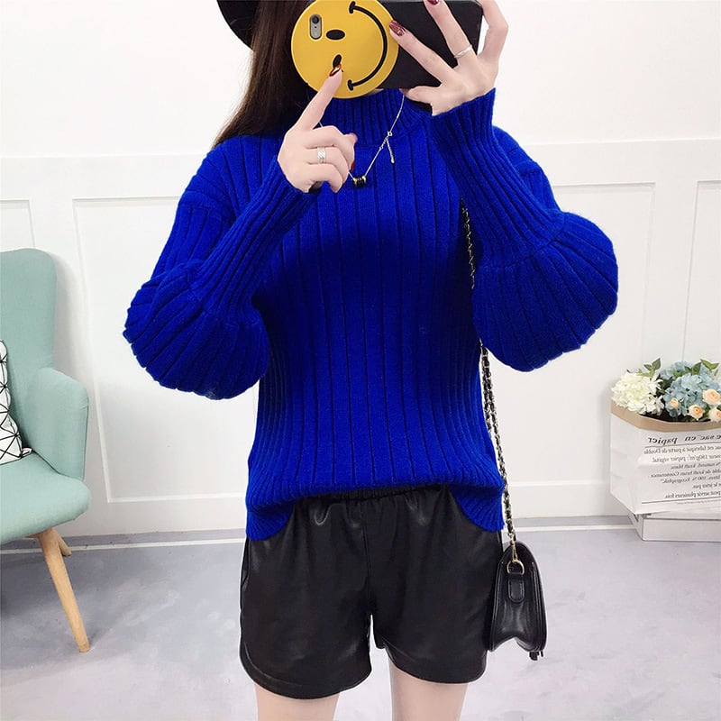 【tops】ランタンスリーブニットセーター　M28857