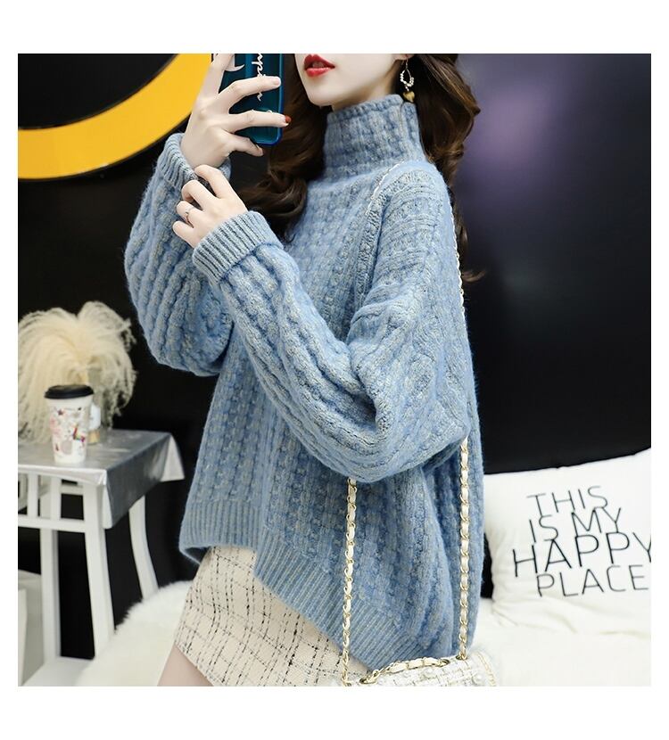 【tops】秋冬新作!韓国系着心地良いルーズ厚手合わせやすいゆったりセーター G3657