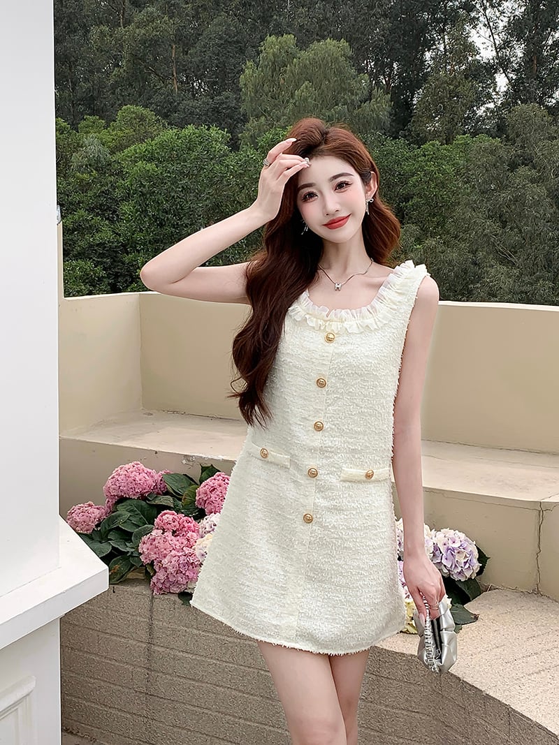 【dress】ボタンデザインワンピース　M24073
