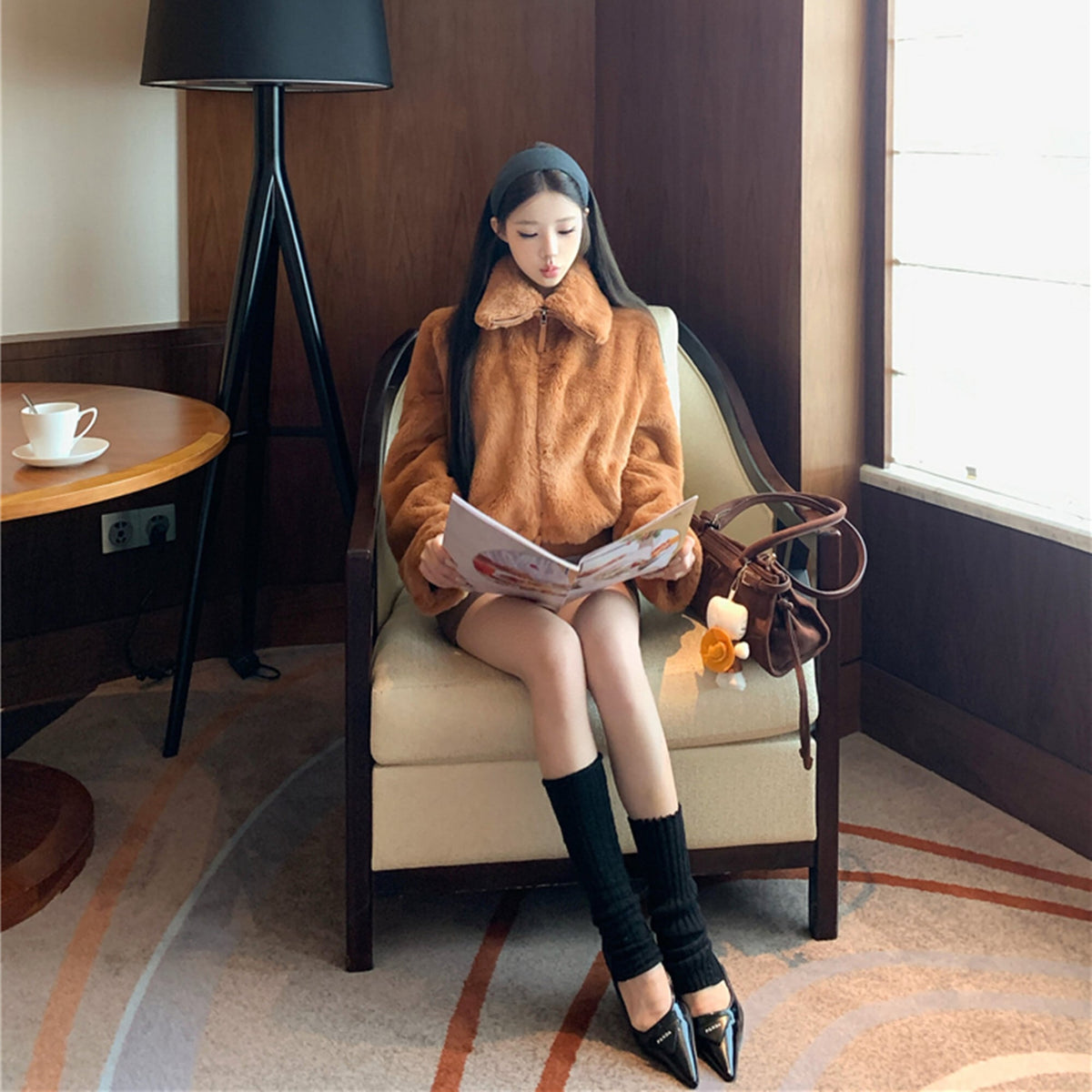 【outer】フェイクファーブルゾン　N3391