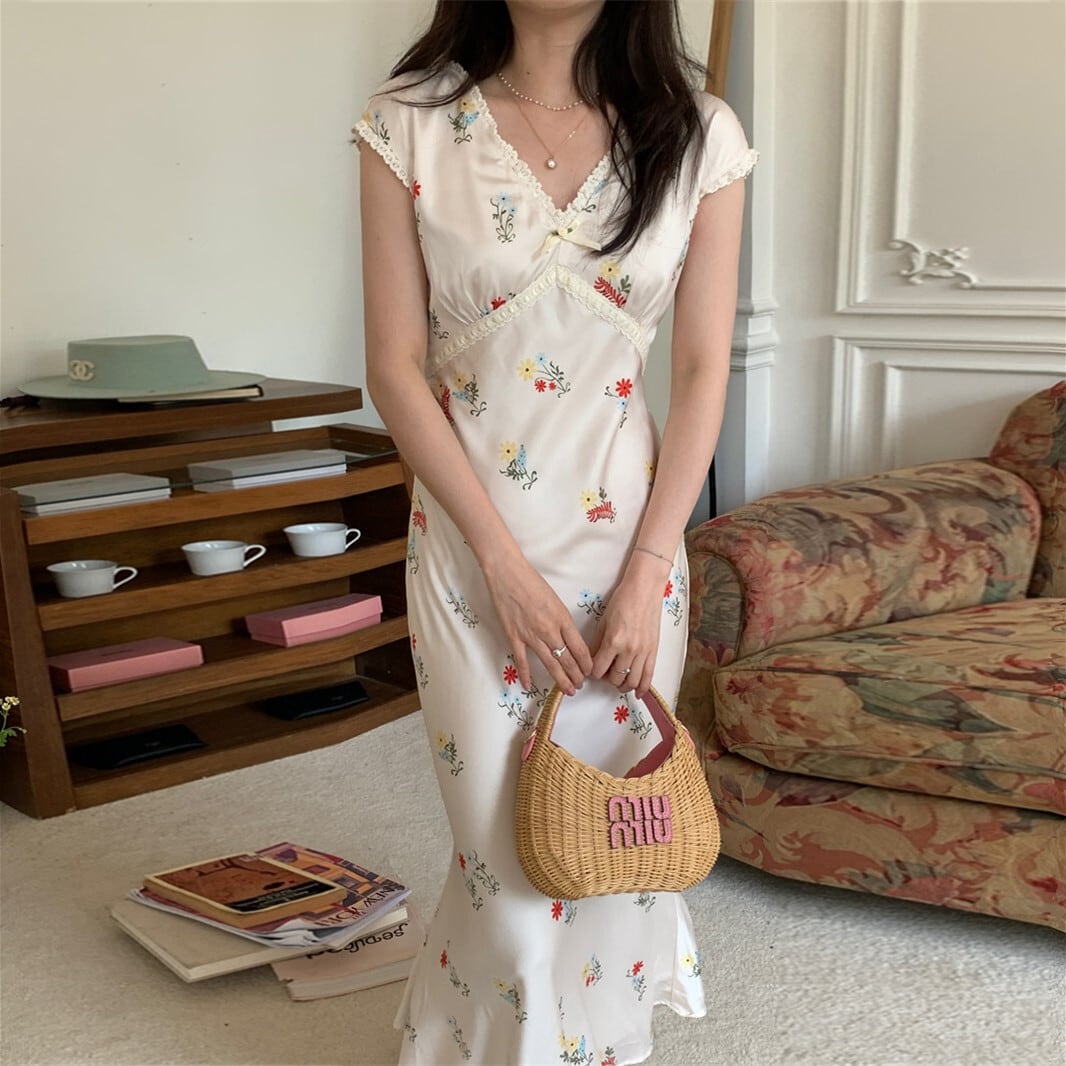 【dress】Vネックワンピース　M24468