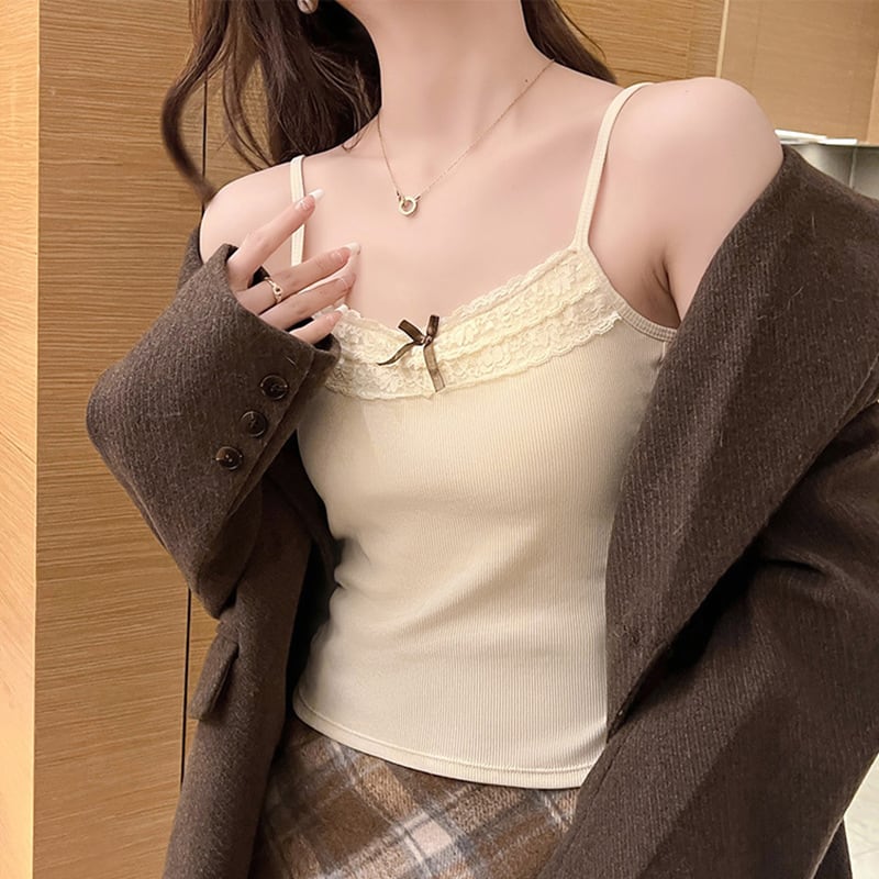 【tops】レースキャミソール　M25125