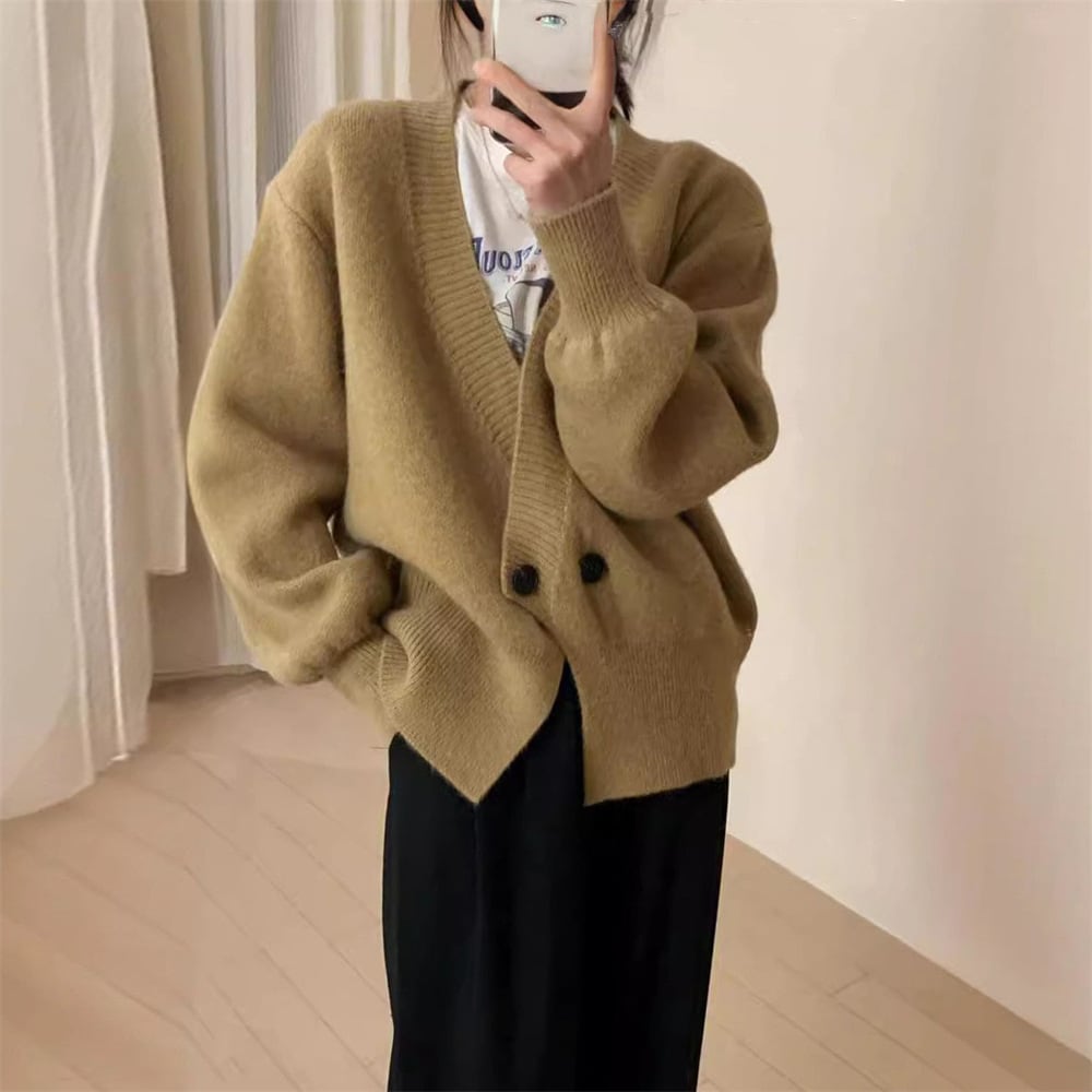 【outer】Vネックニットカーデ　M25974