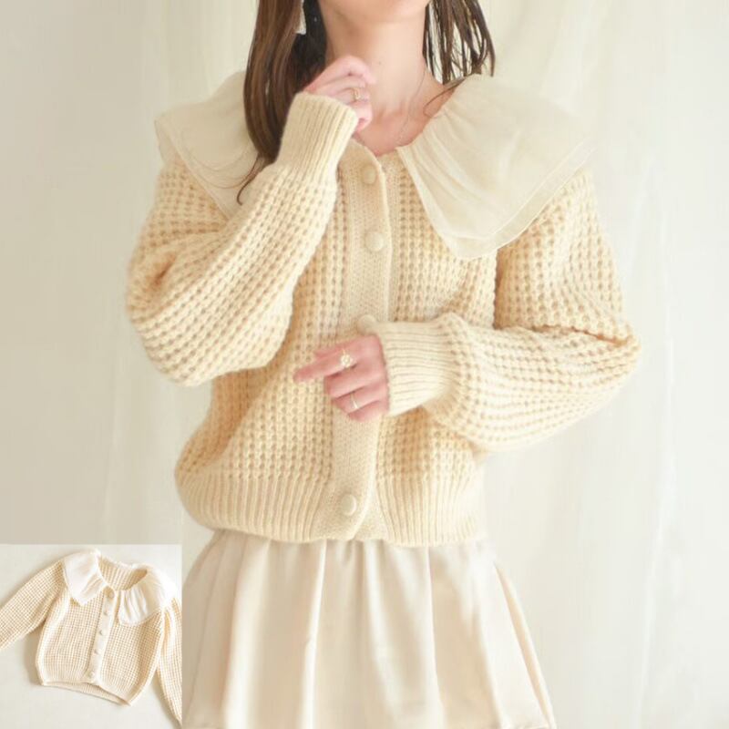【outer】ドールカラーニットカーデ　M27079