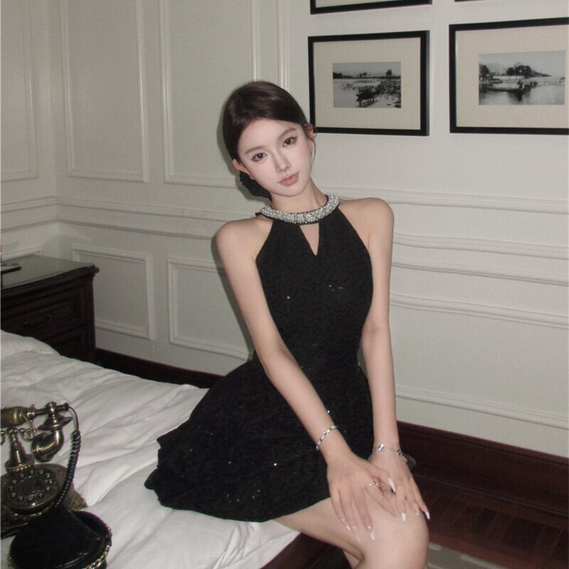 【dress】ビジューノースリーブワンピース　M30049