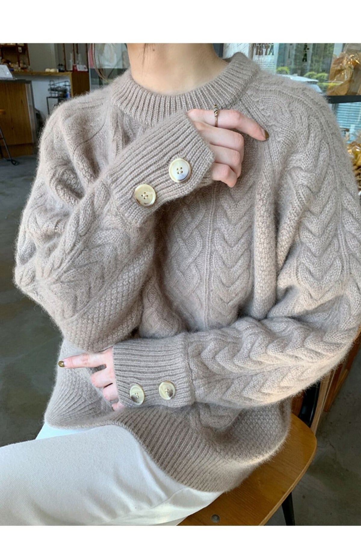 【tops】クルーネックニットセーター　M19168