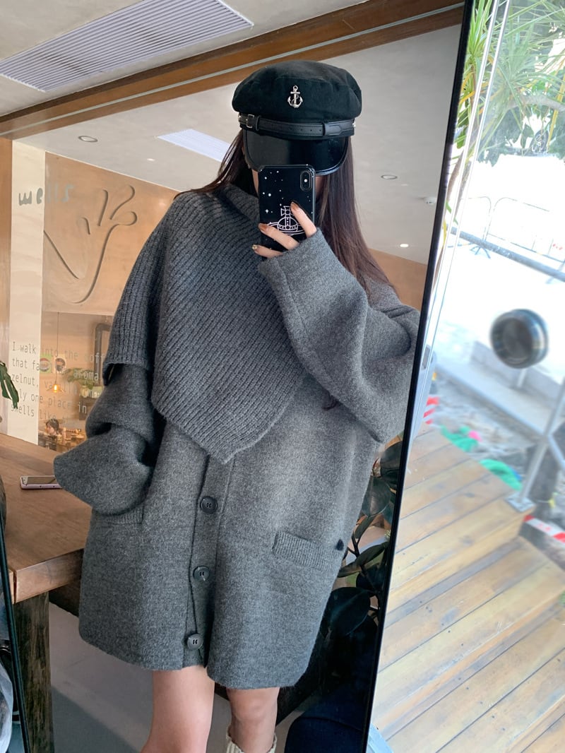 【set】ニットカーデ×ニットケープセット　M27520