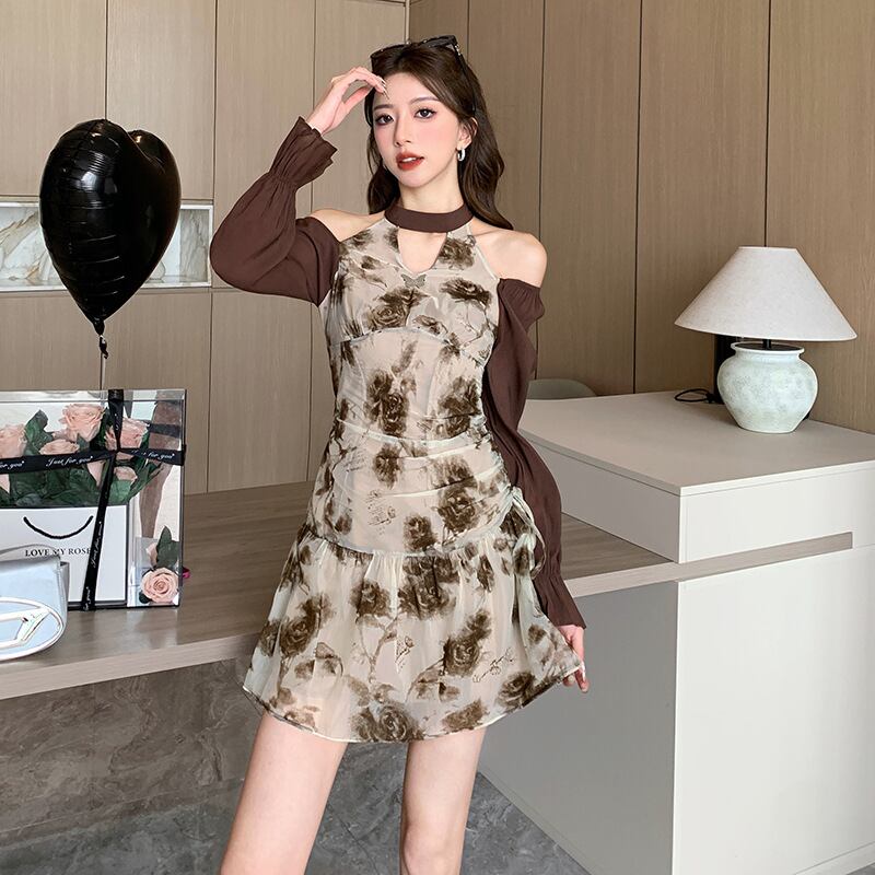 【dress】プリントデートワンピース　M28211
