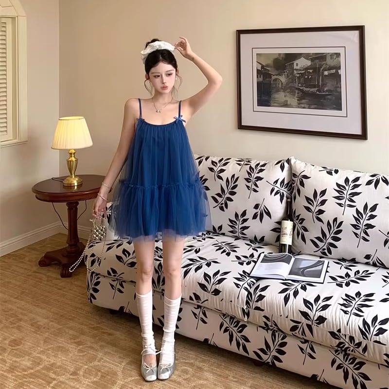 【dress】チュールミニキャミワンピース Q8346
