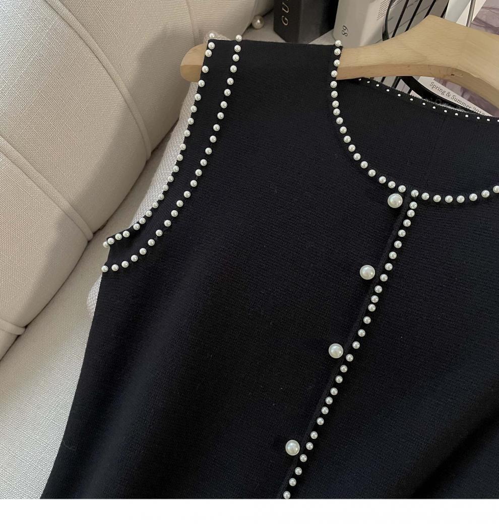【dress】パールノースリーブニットワンピース　M24911