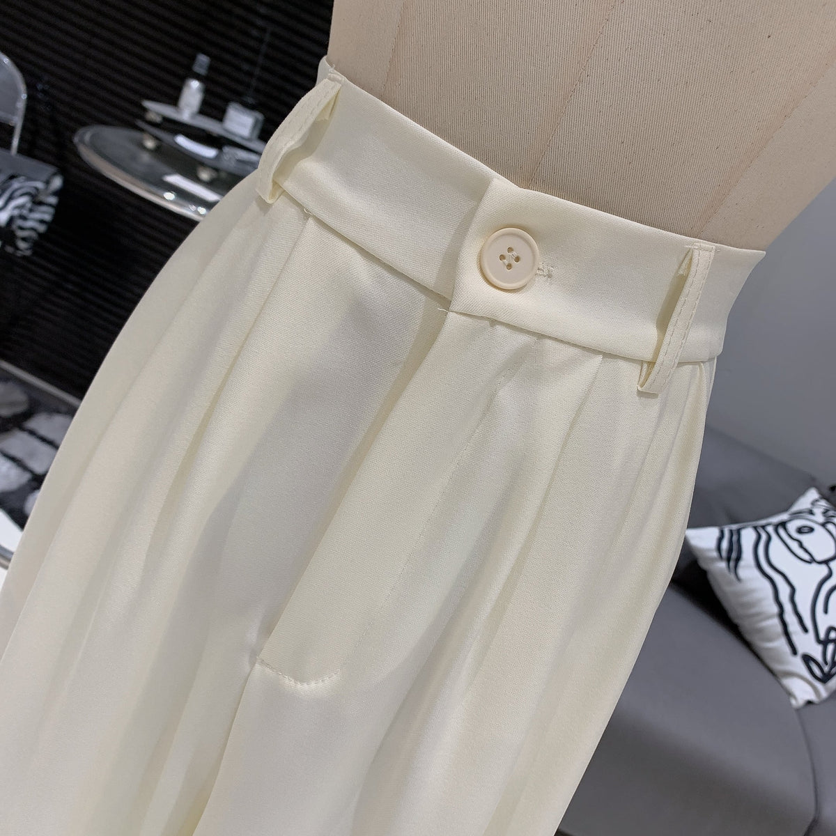 【set】リボン付きベスト×ストレートパンツセット　M24673