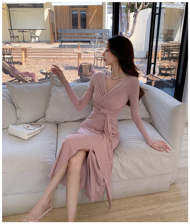 【dress】Vネックワンピース　M29498