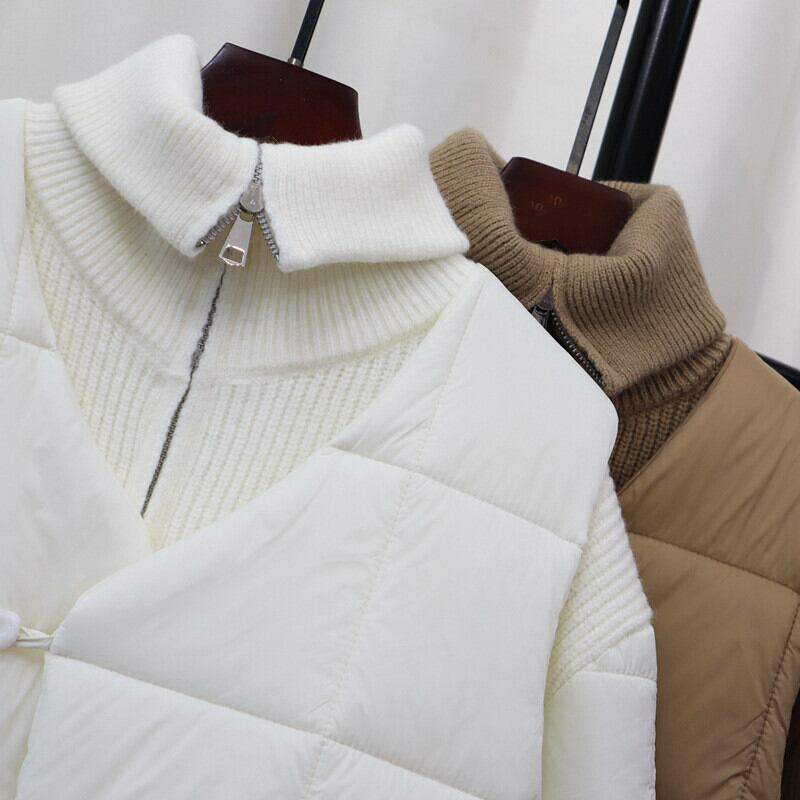 【set】棉ベスト×切り替えニットカーデセット　M27169