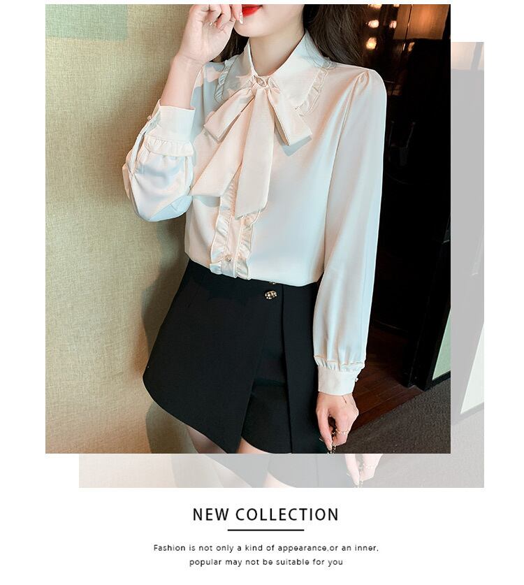 【tops】リボン付きシャツトップス　M28974