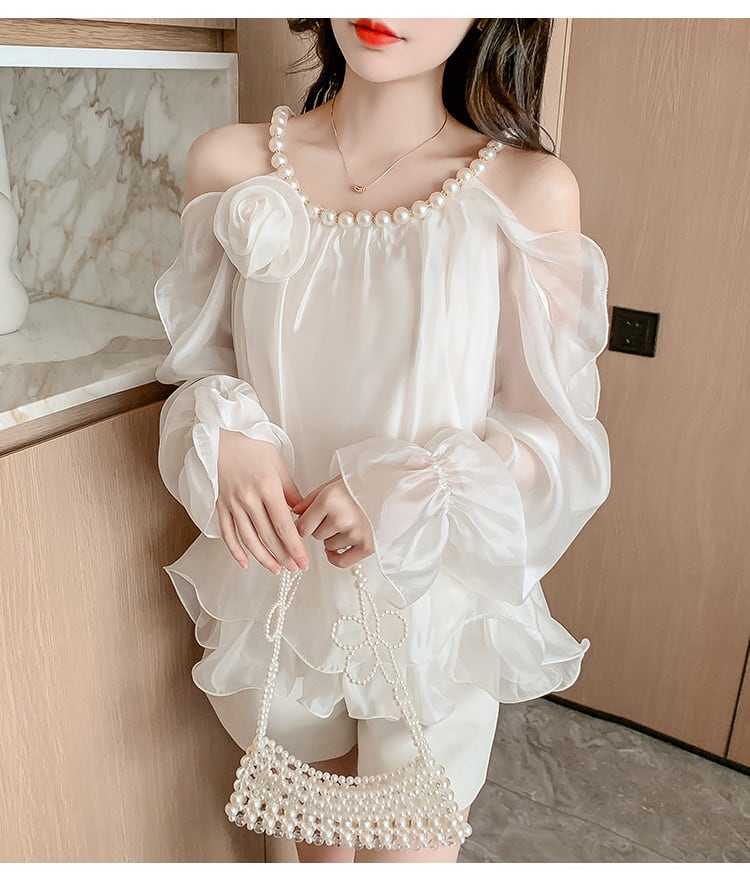 【tops】オフショルダーブラウス　M29371