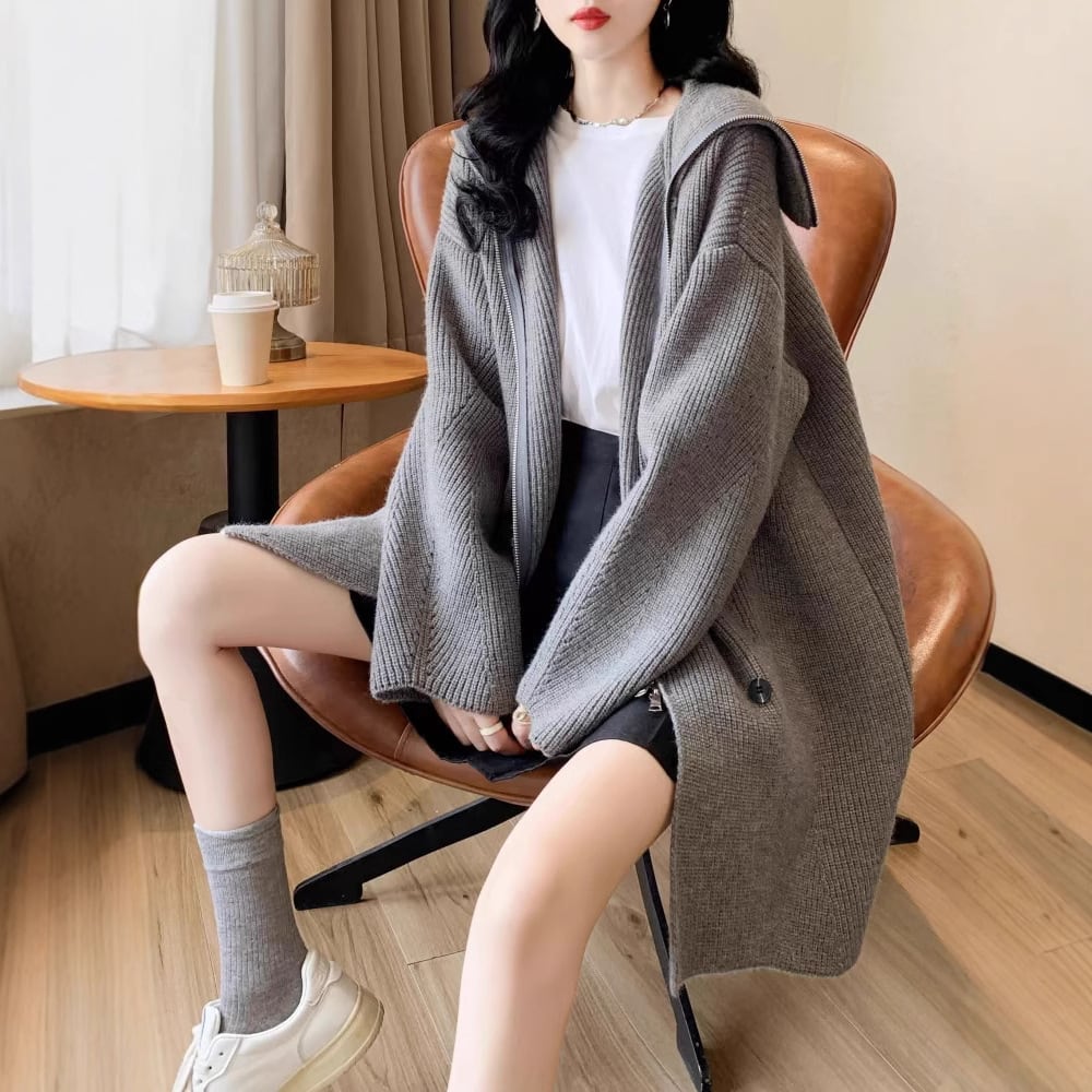 【outer】ファスナーニットカーデ　M28487