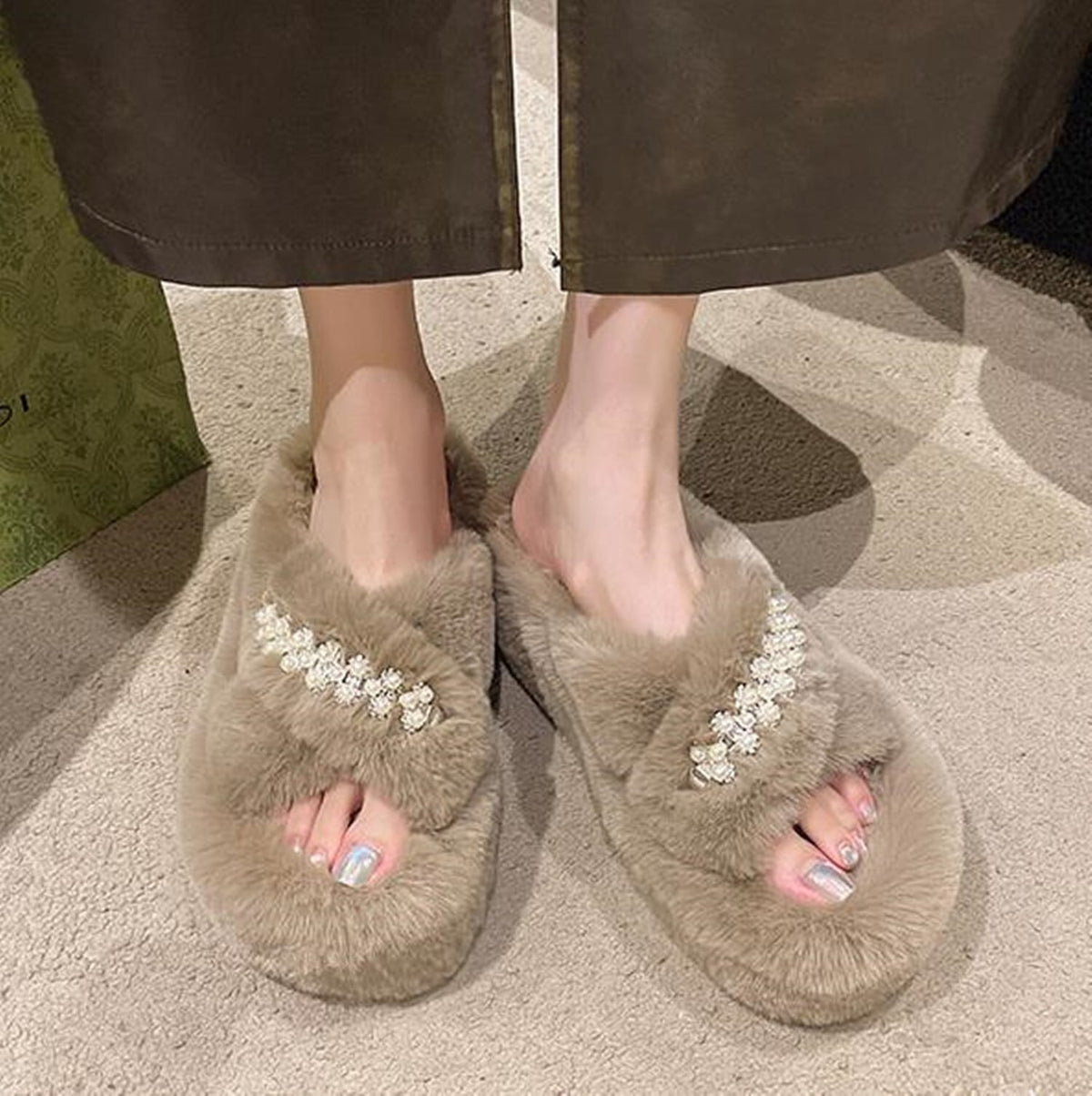 【Shoes】ファースリッパ  N2835