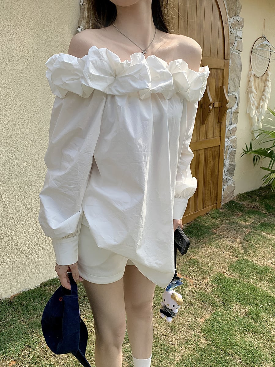 【tops】ボートネックブラウス　M29792