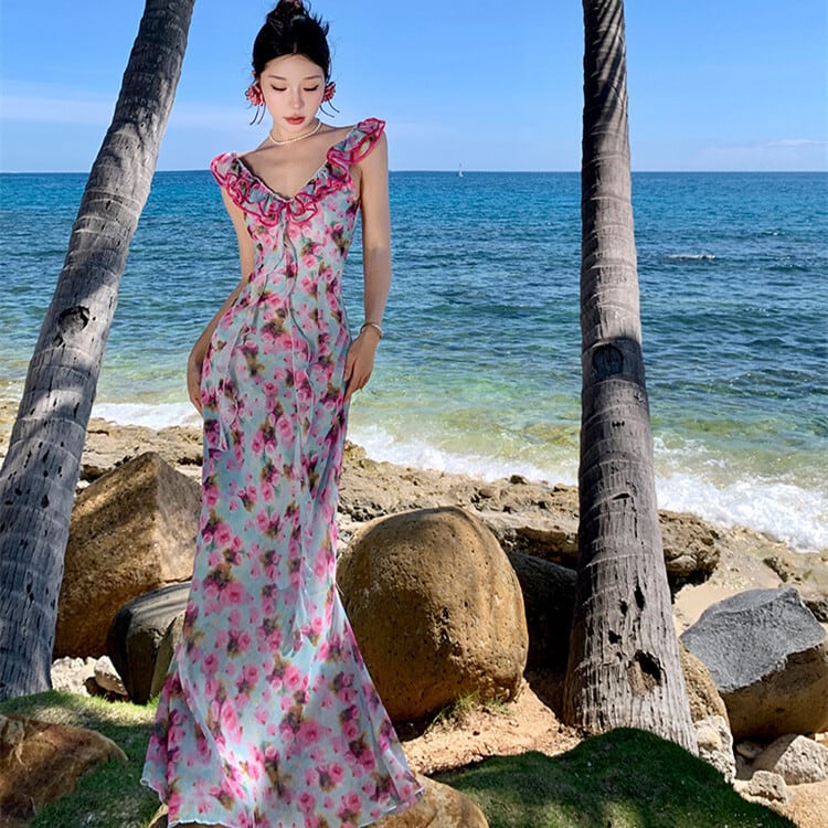 【dress】花柄キャミワンピース　M25134