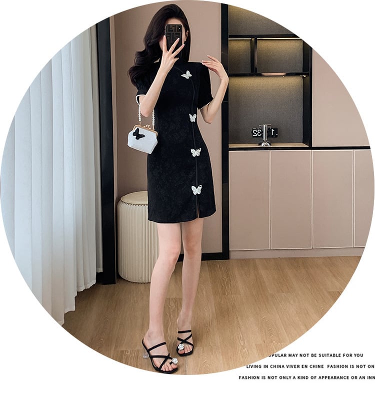 【dress】体型カバーリボンワンピース G21101