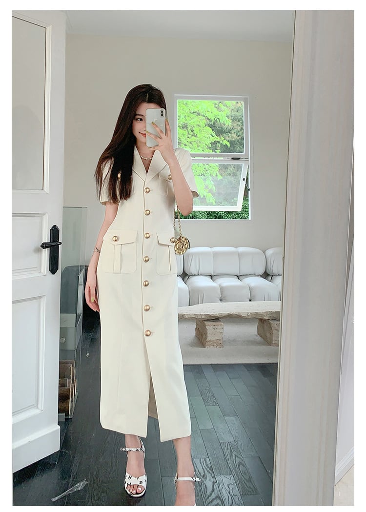 【dress】フラップポケットワンピース　M24071