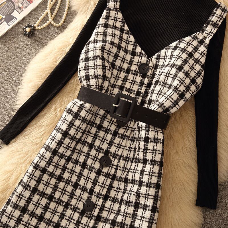 【dress】チェック柄キャミワンピース　N2262