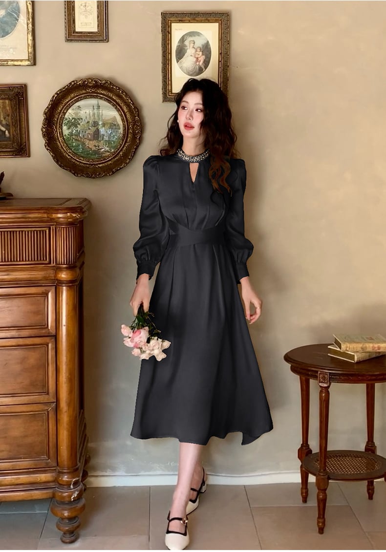 【dress】パールネックデートワンピース　N2982
