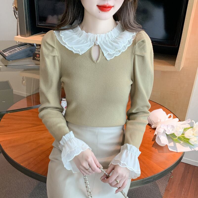【tops】レースニットトップス　M18850