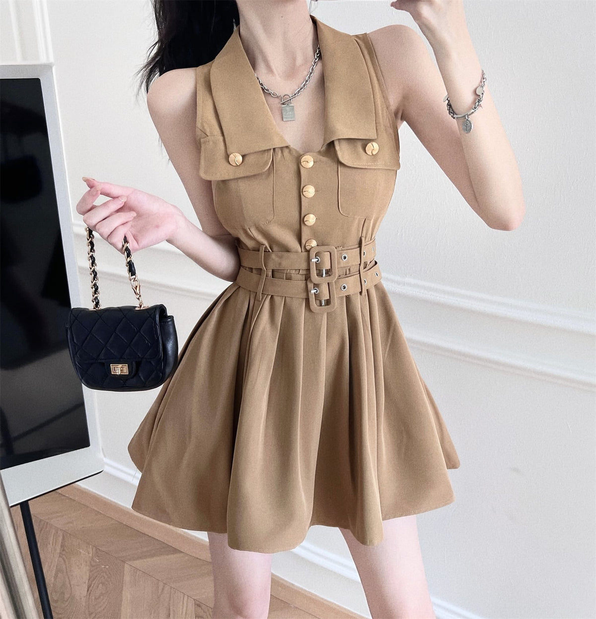 【dress】プリーツワンピース　M25089