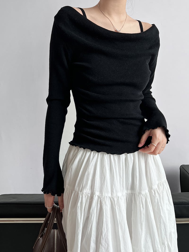 【tops】レイヤードニットトップス　N2875