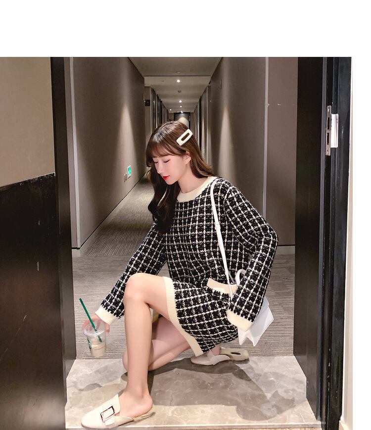 【dress】韓流スタイル シンプル気質満点エレガントルーズニットワンピース G1996