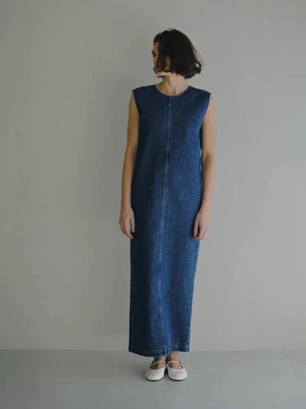 【dress】ノースリーブデニムワンピース　M29970