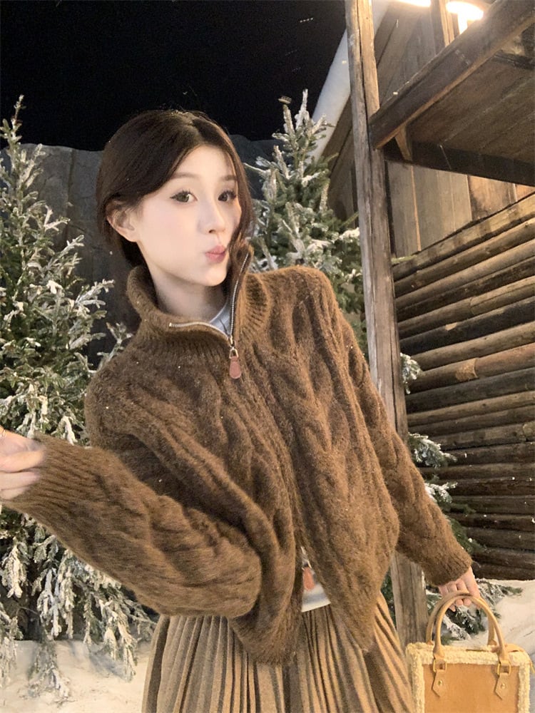 【outer】ファスナーニットカーデ　M27456