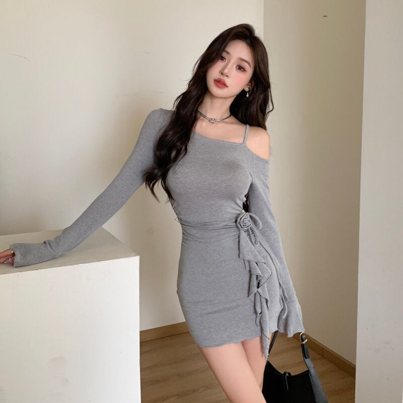 【dress】ワンショルダーミニワンピース Q6913