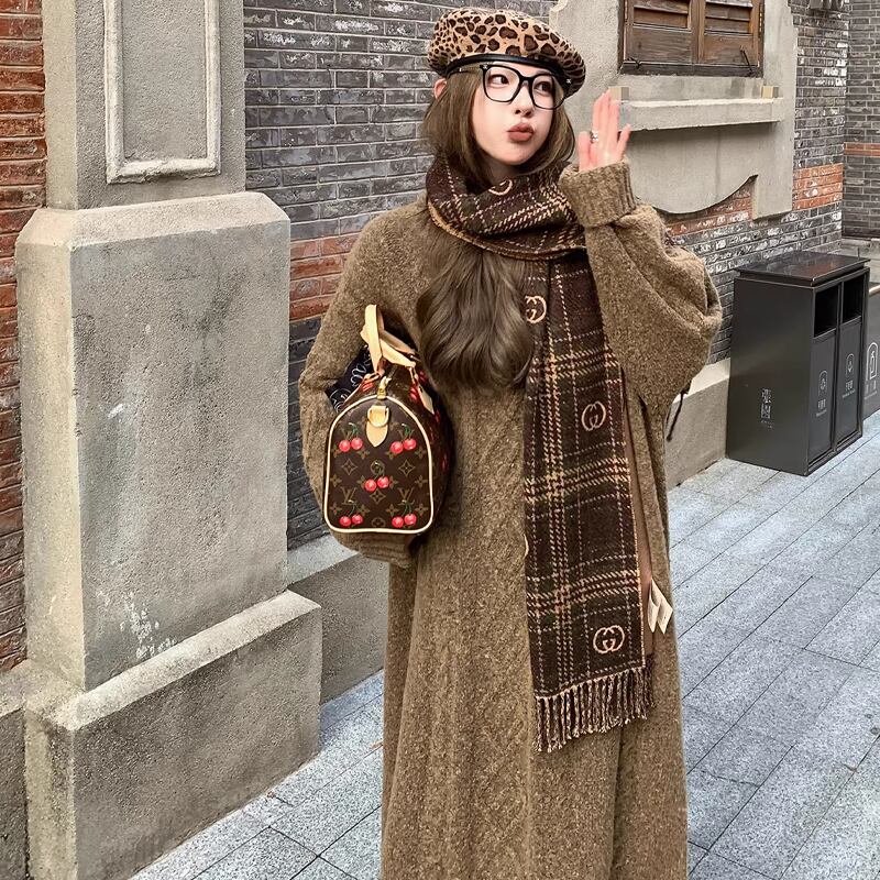 【dress】ロングニットワンピース Q7697