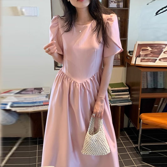 【dress】ギャザーロング丈ワンピースF7414