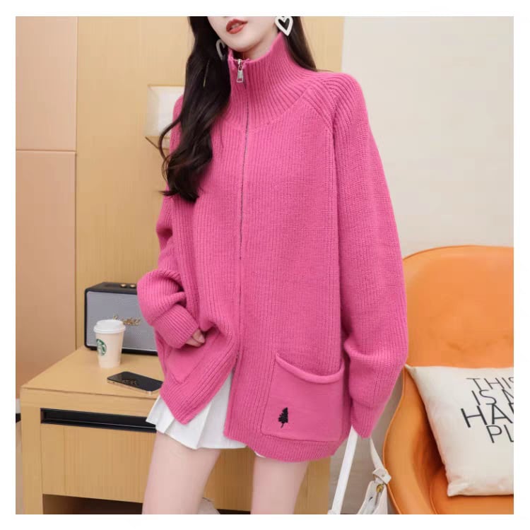 【outer】ハイネックニットカーデ　M29175