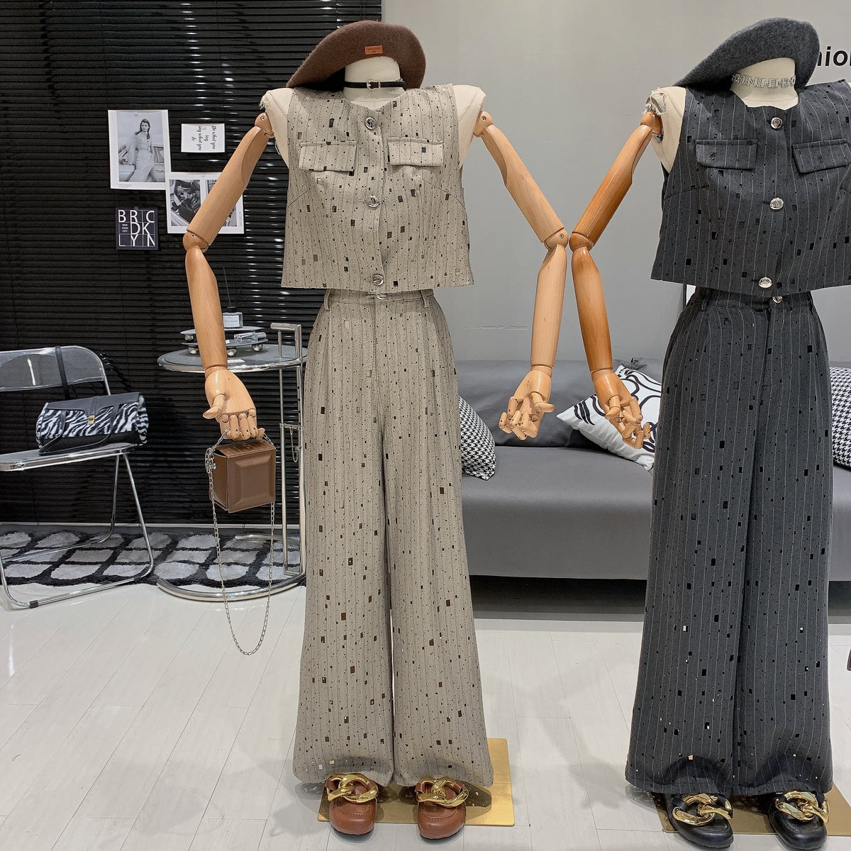 【set】ノースリーブトップス×ワイドパンツセット　M24990