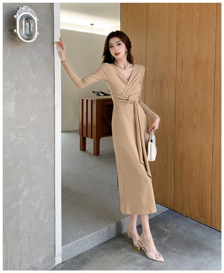 【dress】Vネックワンピース　M29498