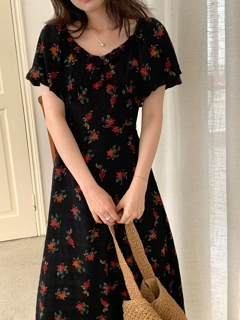 【dress】花柄ワンピース　M24465