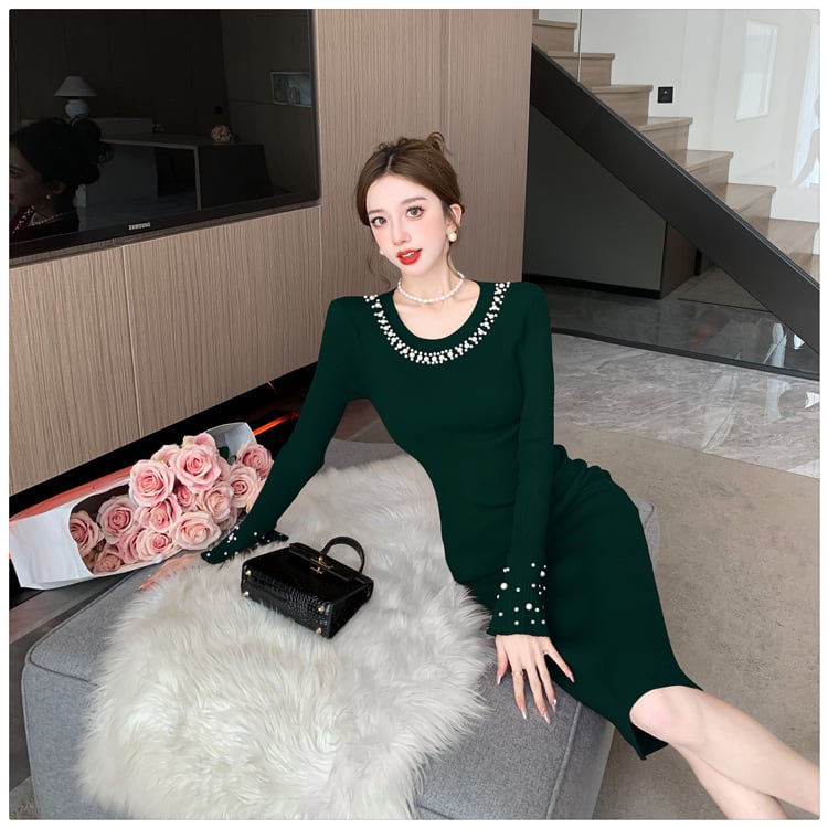 【dress】パールニットワンピース　M27487