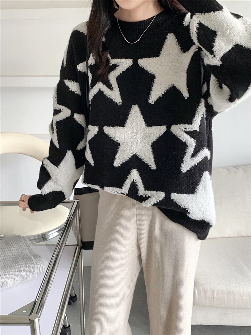 【tops】クルーネックニットセーター　M18395