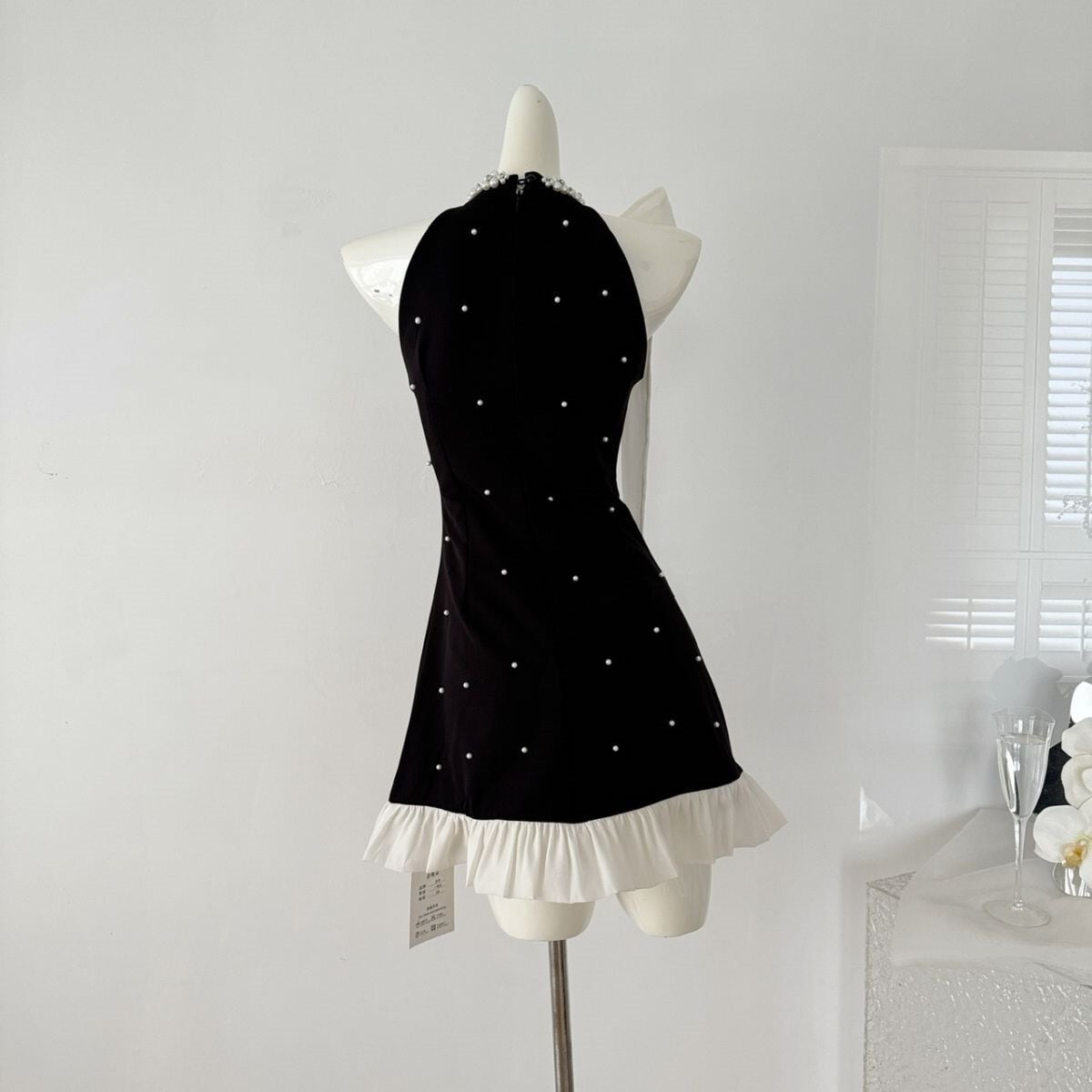 【dress】ノースリーブパールビジューワンピース　M24422