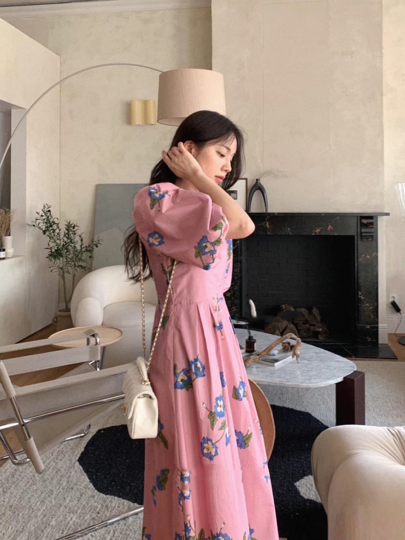 【dress】パフスリーブワンピース　M24735