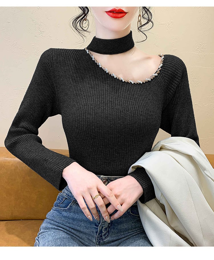 【tops】オフショルダーニットトップス　M27516