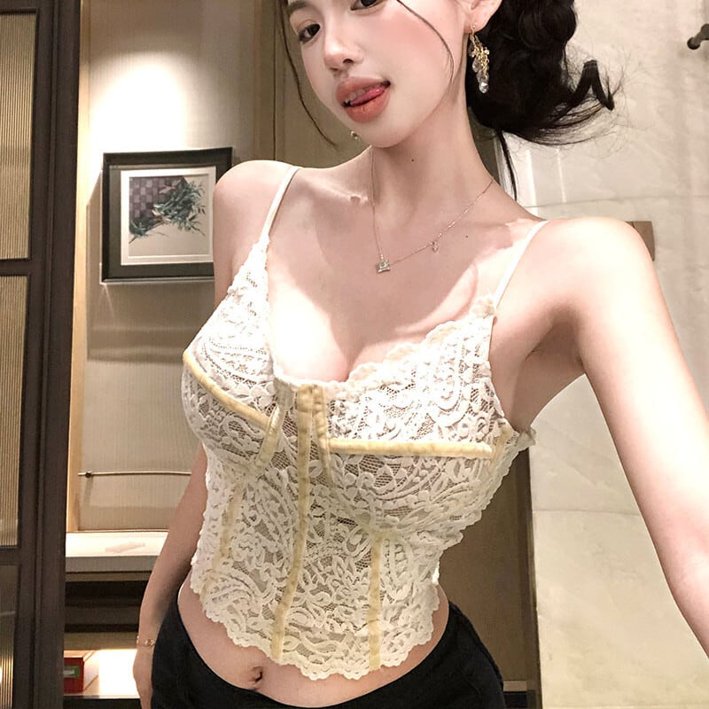 【tops】レースキャミソール　M29437