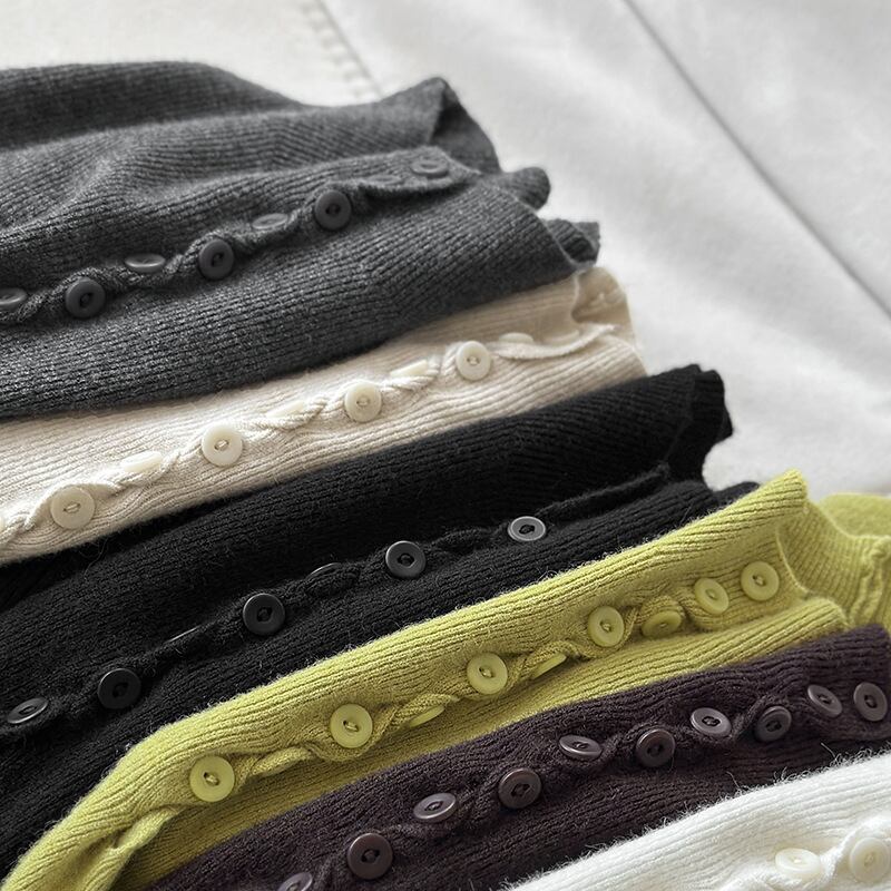 【tops】6色展開ニットトップス Q6971