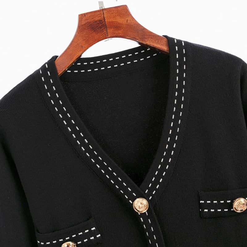 【dress】Vネックニットワンピース Q6810